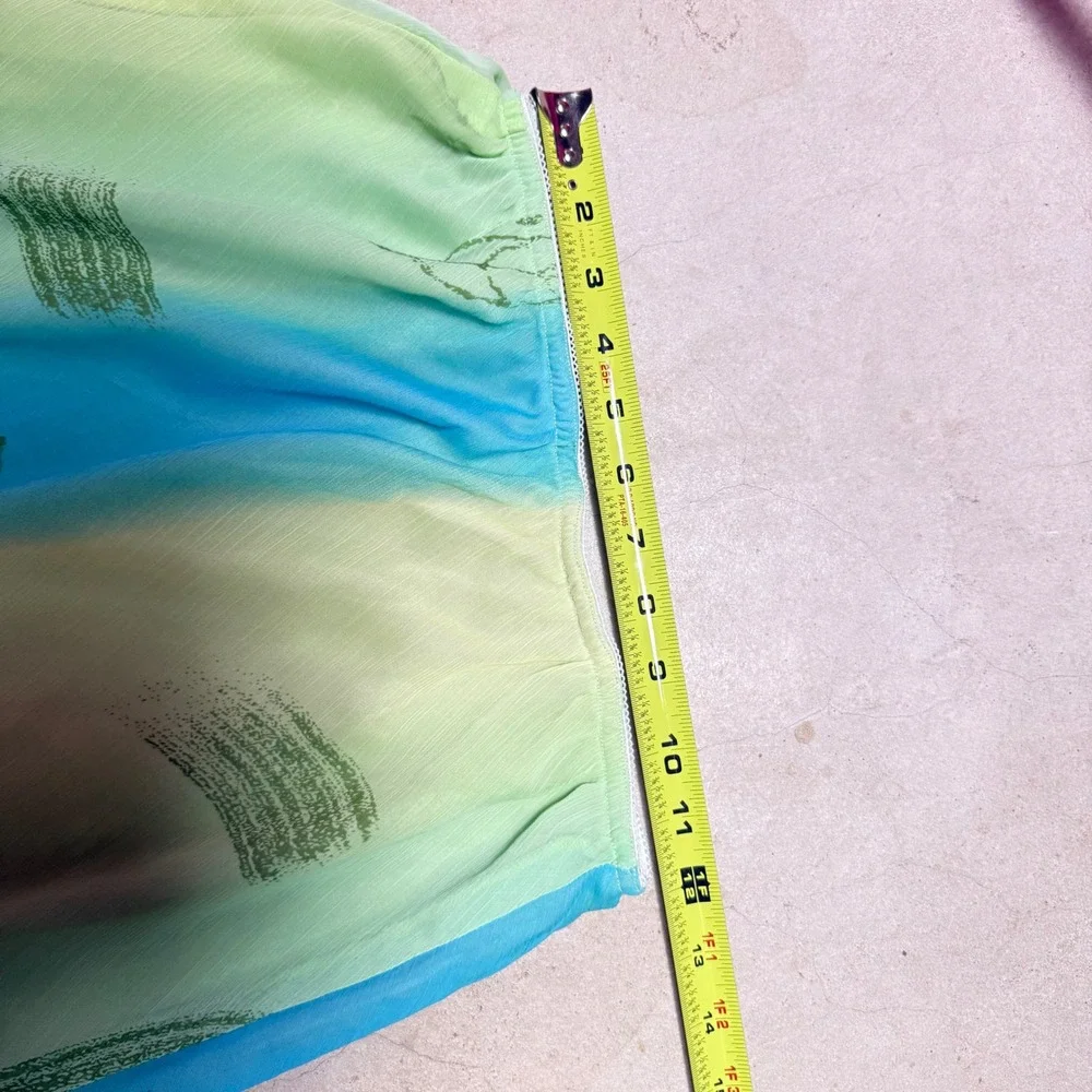 Vintage Gradient Chiffon Maxi Skirt